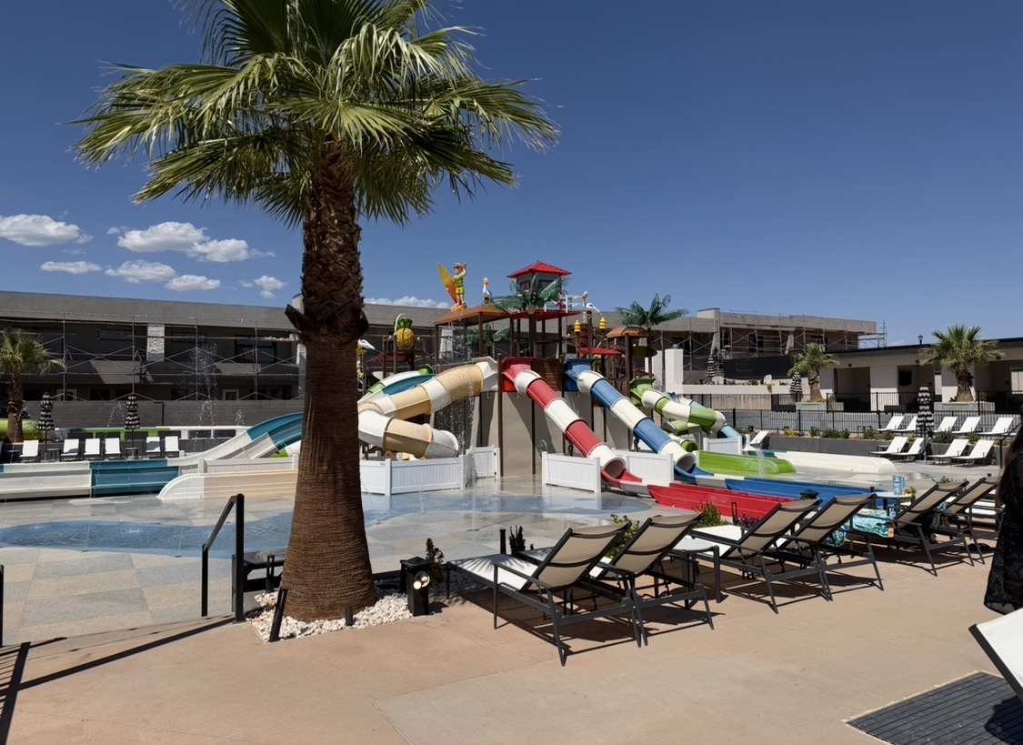 Resort waterslides and splash park
